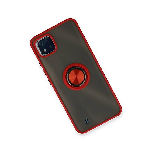 Realme C11 2021 K�l�f Montreal Y�z�kl� Silikon Kapak - K�rm�z�