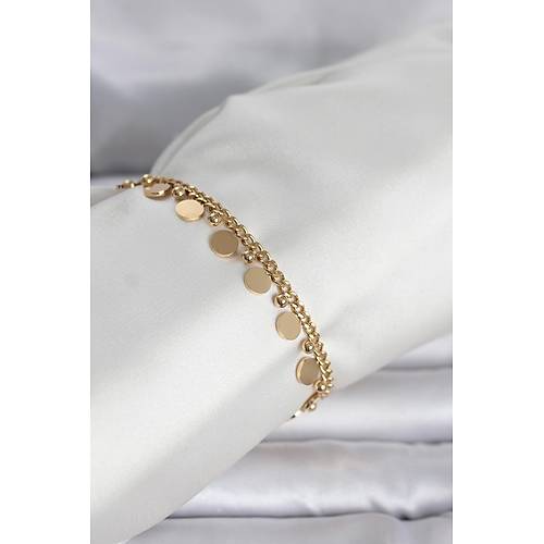 316L �elik Gold Renk Pullu Model Kad�n Bileklik