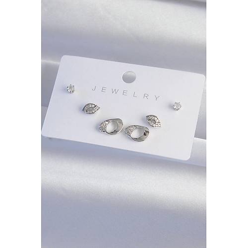 Pirin� G�m�� Renk Zirkon Ta�l� Yaprak Model K�pe Seti