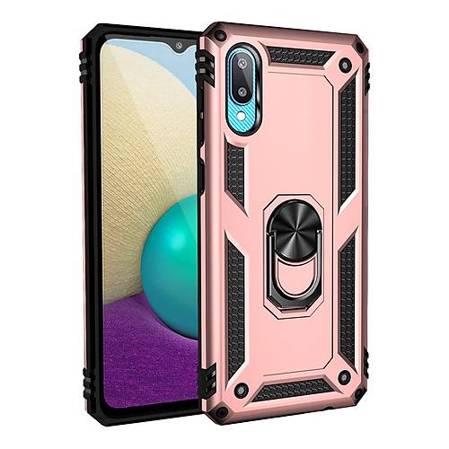 Galaxy A02 K�l�f Sofya Y�z�kl� Silikon Kapak - Rose