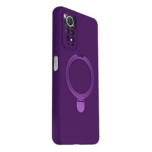 Redmi Note 12 Pro 4G Regal Magsafe Standl� Kapak - Derin Mor