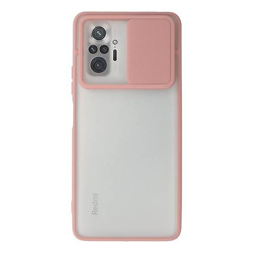Redmi Note 10 Pro K�l�f Palm Buzlu Kamera S�rg�l� Silikon - Pembe