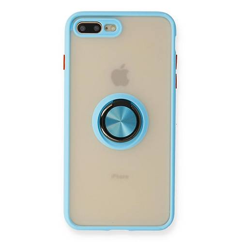 iPhone 7 Plus K�l�f Montreal Y�z�kl� Silikon Kapak - Buz Mavi