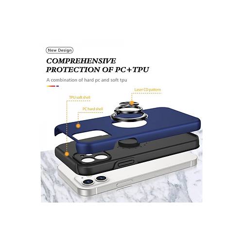iPhone 12 K�l�f Elit Y�z�kl� Kapak - Lacivert