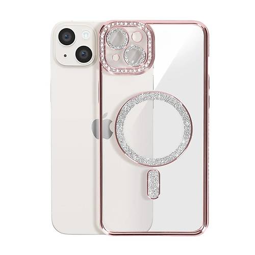 iPhone 15 K�l�f Joke Simli Magneticsafe K�l�f - Pembe