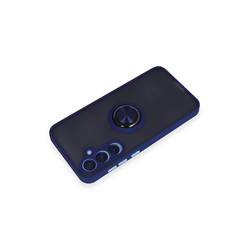 Galaxy A15 4G K�l�f Montreal Y�z�kl� Silikon Kapak - Lacivert