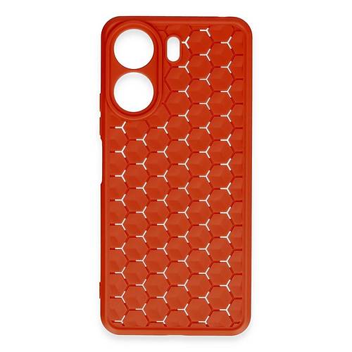 Redmi 13C K�l�f Petek Silikon Kapak - K�rm�z�