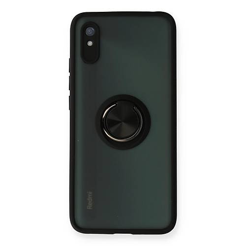 Redmi 9A K�l�f Montreal Y�z�kl� Silikon Kapak - Siyah