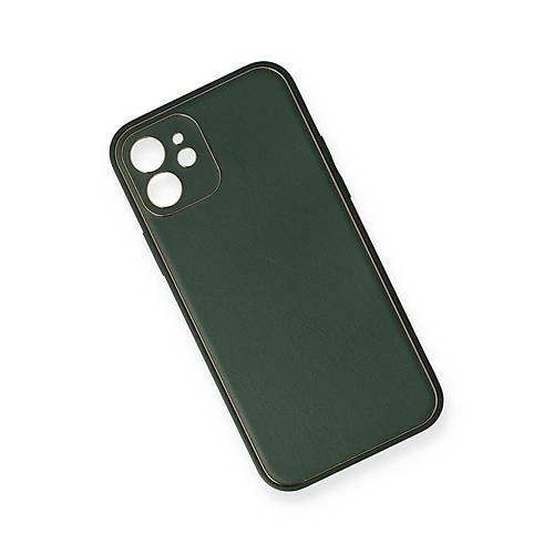 iPhone 12 Mini K�l�f Coco Deri Silikon Kapak - Ye�il