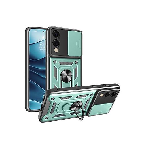 Galaxy S25 Edge Pars Lens Y�z�kl� Silikon - Ye�il