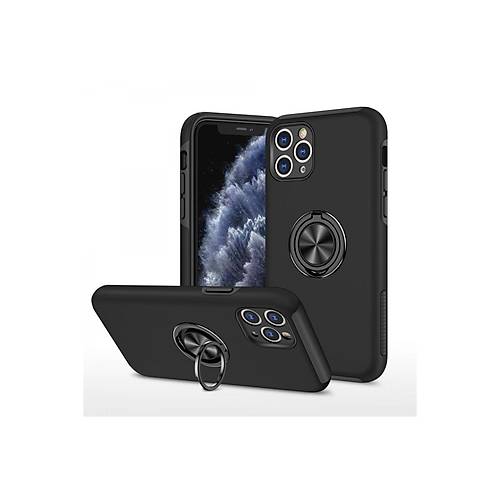 iPhone 11 Pro Max K�l�f Elit Y�z�kl� Kapak - Siyah