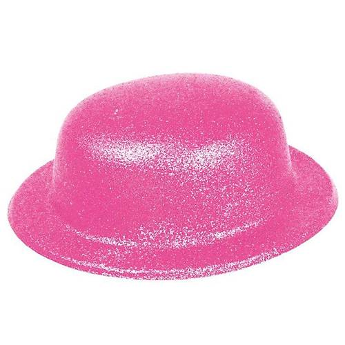 Pembe Renk Simli Melon Yuvarlak Parti �apkas� 24x26 cm