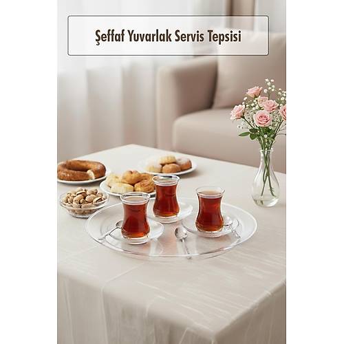�effaf Yuvarlak Servis Tepsisi 33 cm