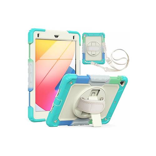 iPad 5 Air 9.7 K�l�f Tablet Rainbow Kapak - Turkuaz