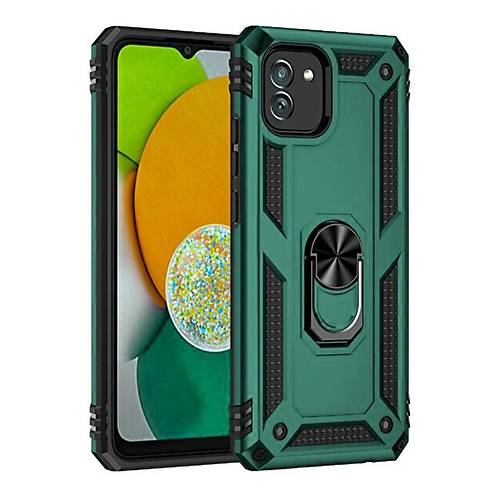 Galaxy A03 K�l�f Sofya Y�z�kl� Silikon Kapak - Ye�il