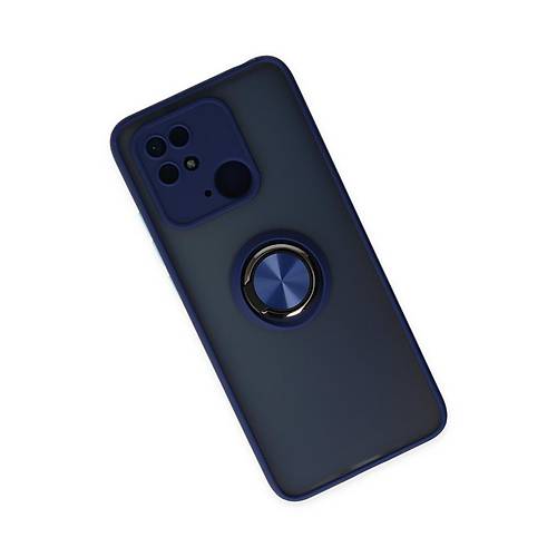 Redmi 10C K�l�f Montreal Y�z�kl� Silikon Kapak - Lacivert