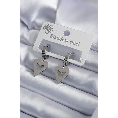 316L �elik G�m�� Renk Kalp Model Kelebek ��leme Kad�n K�pe