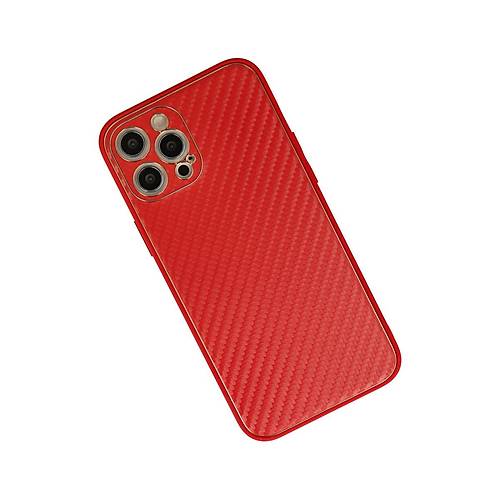 iPhone 12 Pro Max K�l�f Coco Karbon Silikon - K�rm�z�