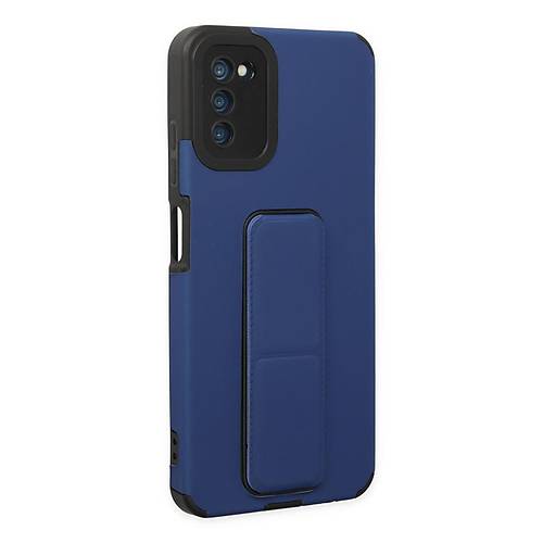 Galaxy A03S K�l�f Mega Standl� Silikon - Mavi