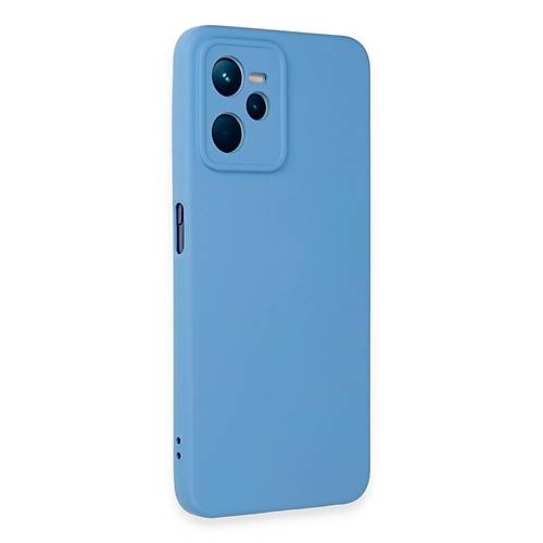Realme C35 K�l�f Nano i�i Kadife Silikon - Mavi