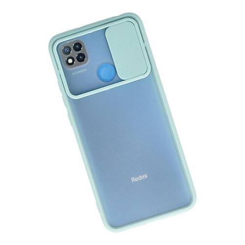 Redmi 9C K�l�f Palm Buzlu Kamera S�rg�l� Silikon - Turkuaz