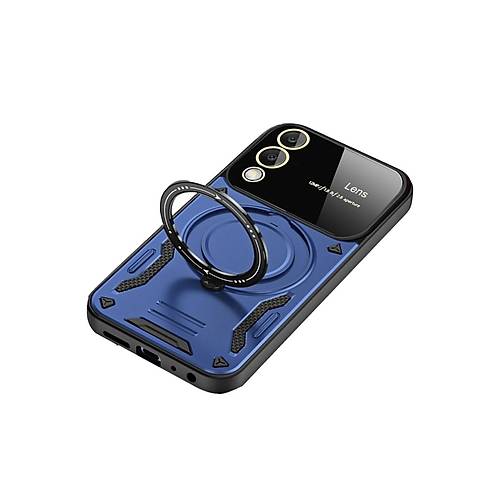 Galaxy S25 Edge K�l�f Joy Lens Standl� Kapak - Lacivert