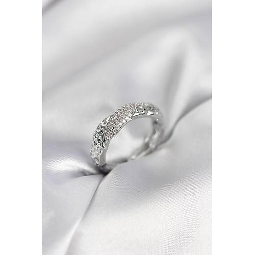 Zirkon Ta�l� Puntal� G�m�� Renk Kad�n Y�z�k