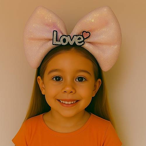LED I��kl� Love Yaz�l� Pembe Fiyonk Ta� � K�z �ocuk Parti Tac�