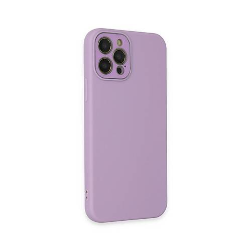 iPhone 12 Pro K�l�f Lansman Glass Kapak - Lila