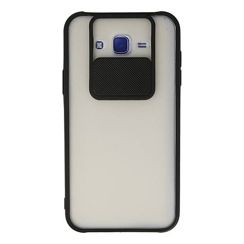 Galaxy J7 K�l�f Palm Buzlu Kamera S�rg�l� Silikon - Siyah