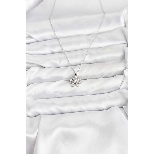 Pirin� G�m�� Renk �i�ek Model Kad�n Kolye