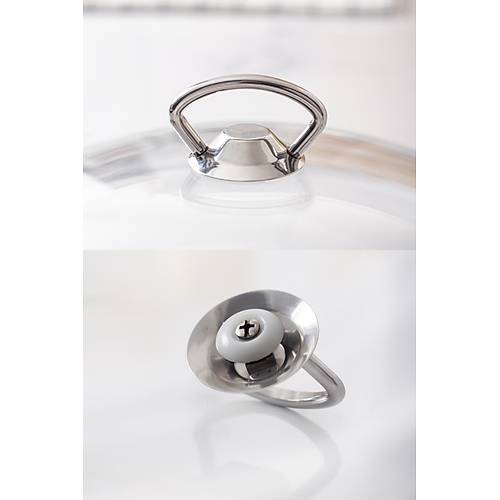 30 Cm Tencere & Tava & Sahan i�in Metal Kulplu Cam Kapak (T�M TENCERELERE UYUMLUDUR)