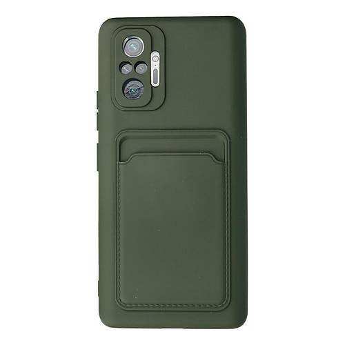 Redmi Note 10 Pro K�l�f Kelvin Kartvizitli Silikon - Koyu Ye�il