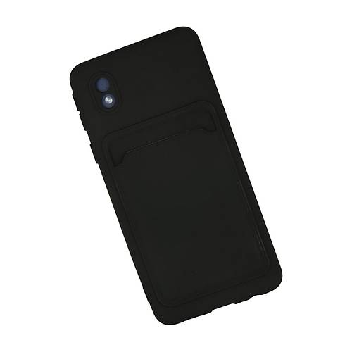 Galaxy A01 Core K�l�f Kelvin Kartvizitli Silikon - Siyah