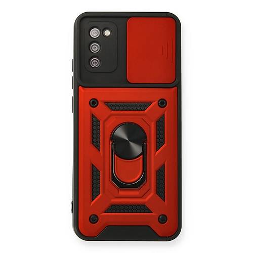 Galaxy A03S K�l�f Pars Lens Y�z�kl� Silikon - K�rm�z�