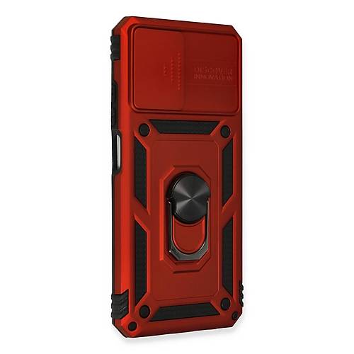 Redmi Note 10 K�l�f Pars Lens Y�z�kl� Silikon - K�rm�z�