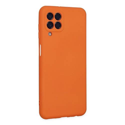 Galaxy M33 K�l�f Nano i�i Kadife Silikon - Turuncu