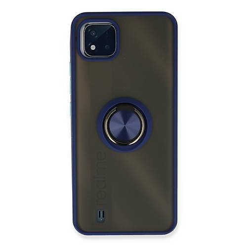 Realme C11 2021 K�l�f Montreal Y�z�kl� Silikon Kapak - Lacivert
