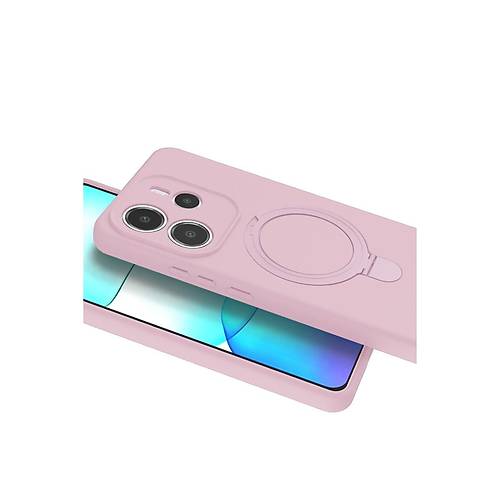 Redmi Note 14 4G Regal Magsafe Standl� Kapak - A��k Pembe