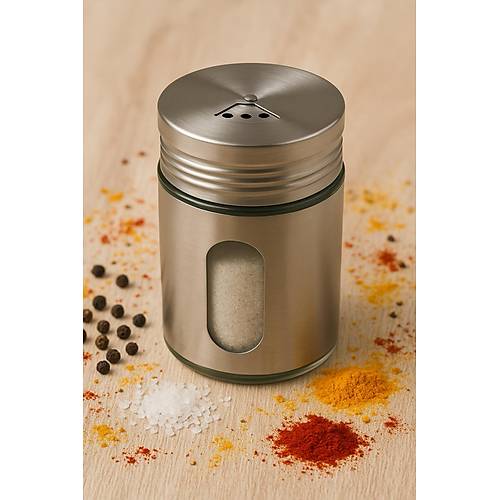 Metal Tuzluk Biberlik Baharatl�k 200 ml Gri