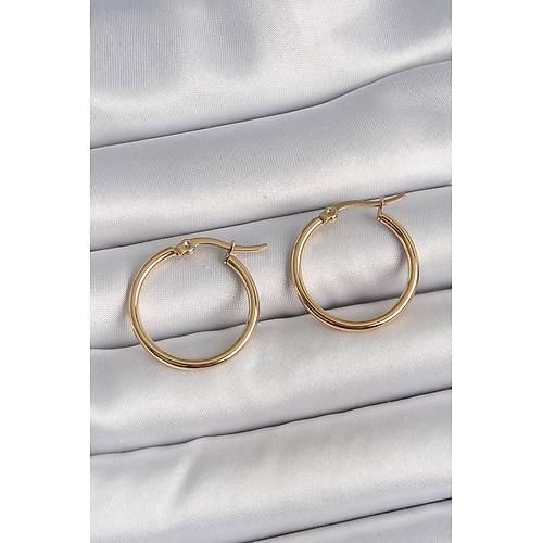 316 �elik Gold Renk 22mm Kad�n Halka Model Kad�n K�pe