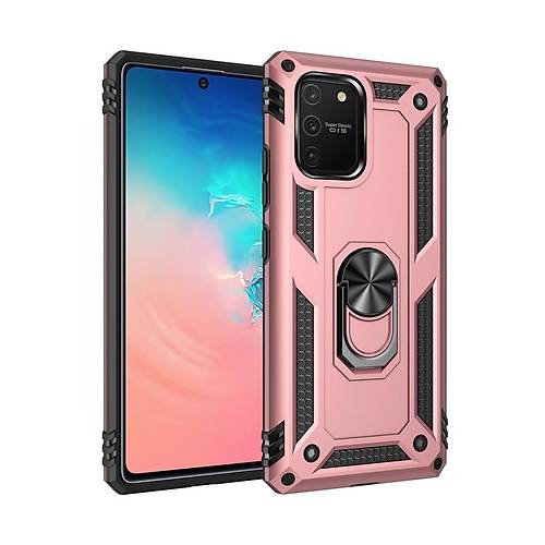 Galaxy A91 / S10 Lite K�l�f Sofya Y�z�kl� Silikon Kapak - Rose