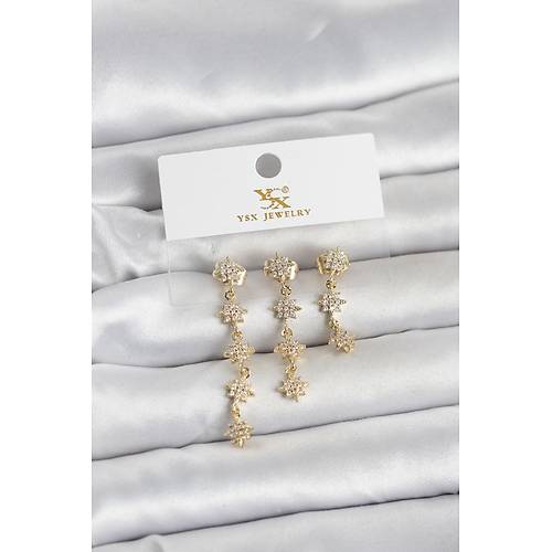 Pirin� Gold Renk S�ral� Kutup Y�ld�z� Model 3'l� Kad�n K�pe