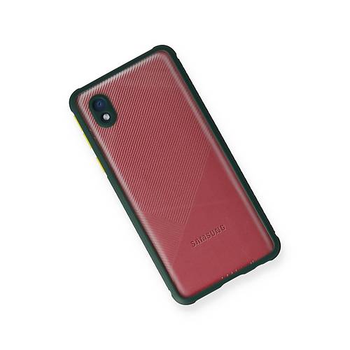 Galaxy A01 Core K�l�f Miami �effaf Silikon - Koyu Ye�il