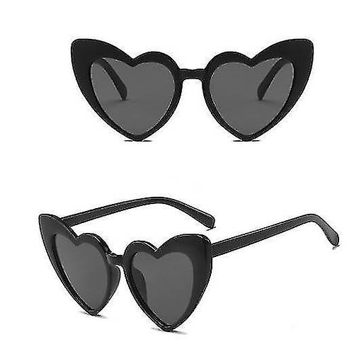 Siyah Renk Kalp �ekilli Parti G�zl��� 15x5 cm