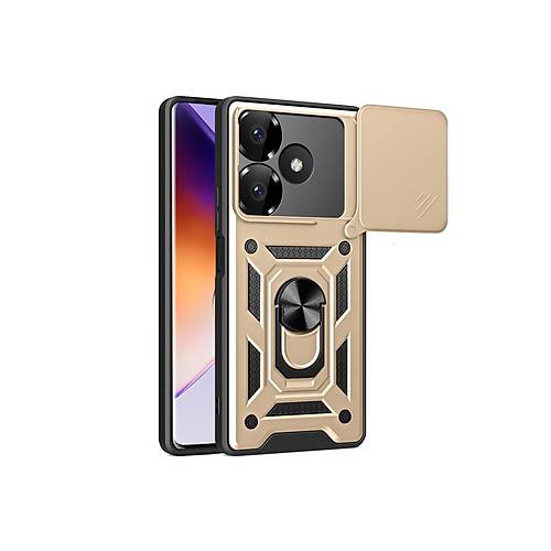Redmi 13 4G K�l�f Pars Lens Y�z�kl� Silikon - Gold