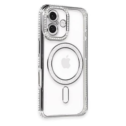 iPhone 16 K�l�f Joke Simli Magneticsafe K�l�f - Gri