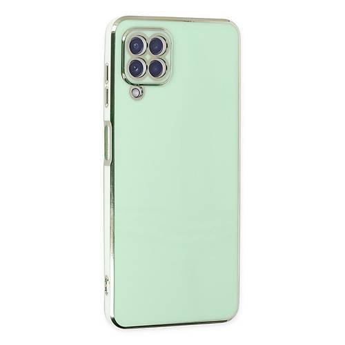 Galaxy A22 K�l�f Volet Silikon - A��k Ye�il