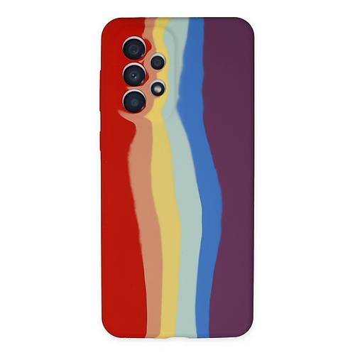 Galaxy A73 5G K�l�f Ebruli Lansman Silikon - K�rm�z�-Mor