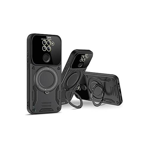 Redmi Note 9 Joy Lens Standl� Kapak - Siyah